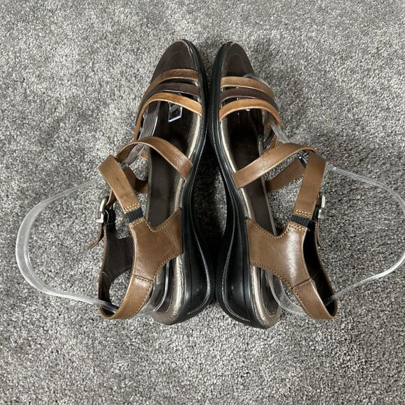 Ecco Sensata Womens Size 40 Brown Leather Strappy Slingback Sandals Used - Picture 8 of 12
